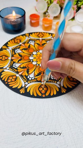 Day 12- I'm working on a Mandala series inspired by the Body Chakras. 🌈 Today is Day 12, and I've completed the 6th Chakra (the Swadhisthana Chakra or Sacral Chakra). 🧡 I've finished creating 5 Chakras so far. You can check out the process reels for the previous days on my account. Stay tuned to watch the full process as I complete this artwork. If you’d like to create your own, save this tutorial and follow for future ones. And don't forget to drop a heart 🧡 if you loved this video! [ Art Ar