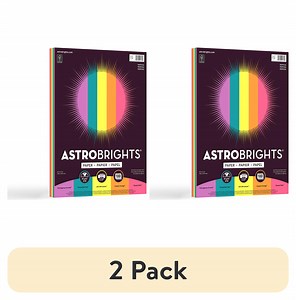(2 pack) Astrobrights Colored Paper, 8.5" x 11", 24 lb./89 Gsm, Tropical Assortment, 100 Sheets