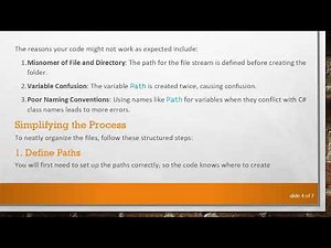 How to Create a Directory and Insert a File in C#