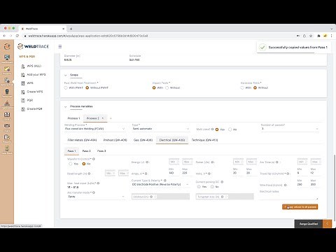 Creating a preliminary WPS with WeldTrace