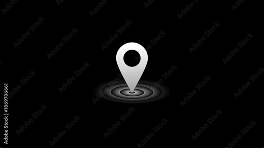 Map Pointer Icon Animation in 4K Resolution, GPS Navigation Location Pin Stock Video
