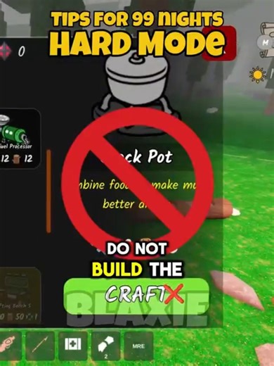 Tips for Hard Mode 😱 99 nights in the forest #roblox #usa