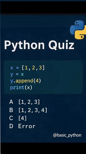 Learn Coding 👩‍💻🐾 on Instagram: "Python Quiz 🧠 Follow @basic_python for more content on computer science, programming, technology, and Python language #developer #development #coder #coding #computerengineering"