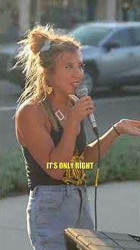 she runs across the street to sing Fleetwood Mac