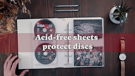 Bellagio-Italia Black DVD Storage Binder Set - Stores Up to 96 DVDs, CDs, or Blu-Rays - Stores DV...