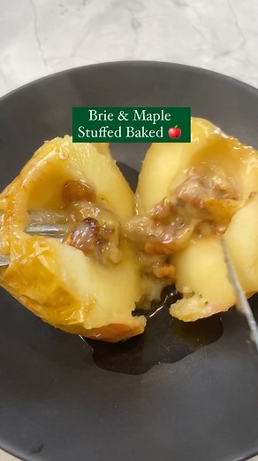 574K views · 2.4K reactions | BAKED APPLES STUFFED WITH BRIE, MAPLE SYRUP & WALNUTS!! A must try!! Serve as an appetizer, or eat as a snack! It’s sooooo good. Apples were baked uncovered at 375F for 30. Fill apples with as much brie as you can fit, about a tablespoon of maple syrup and as many nuts as you can fit :) . . . . #bakedapples #brierecipe #applerecipe #easyappetizers #easyrecipe #snack #apples #fallrecipes #yum #recipe #momsofinstagram #fallfoos | Ereka Vetrini | Facebook