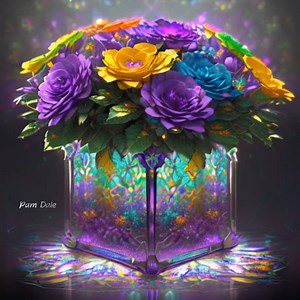 Ornate glass box with flowers in it. | Pam's Gifs and Videos