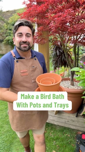 Make your own Birdbath in 5 minutes using only pots and trays. Whether it be terracotta pots, plastic, old or new - my gardening diy tips for beginner gardeners will show you how to make your own bird bath water feature for nature in no time at all. How will you make yours? #gardeningtips #gardeningforbeginners #birdbath #gardendiy #budget | Gardening with Ish