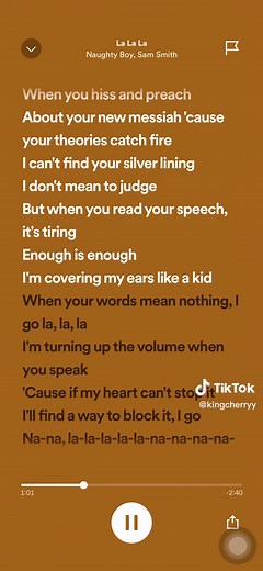 Sam Smith ft Naughty Boy - La La La Song | Lyrics Video