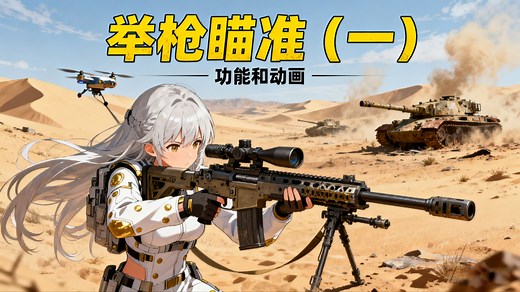 【Unity3D实例-功能-瞄准】举枪瞄准（一）功能和镜头设置