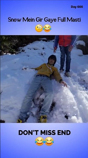 Snow Mein Gir Gaye Full Masti 🧐😂 |666/75 Hard Challenge| @souravjoshivlogs7028 #snow #fullmasti #fun