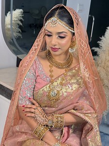 He made me a Pink bride 💗 makeover by the best Mon tresor Beauty Lounge / Saree: Dress Me/ makeup by the head artist Sidhu S Nahar ❤️ #wedding #pinkbride #stylewithbushrakabir #fyp #makeupreels #bride book them for your big day ❤️ | Bushra Kabir