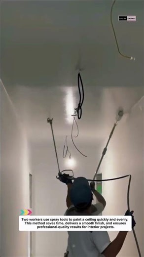 Pro Ceiling Painting Hack 🎨 | Fast & Smooth Finish with Spray Tool