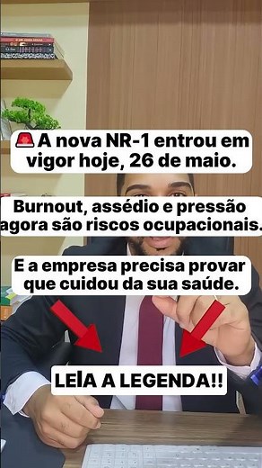🚨 Nova NR-1 entrou em vigor HOJE: o que muda para trabalhadores e empresas?
