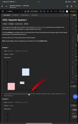 LeetCode 3453 Separate Squares I | Binary Search Trick | Daily Challenge | Interview Question
