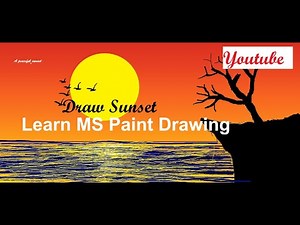 Computer mein Sunset draw krna seekho #mspaint Drawing Classs 01 video Gradient-brush-fill too_save