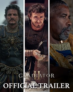 40K reactions · 4.1K shares | From director Ridley Scott, watch the new Official Trailer for #GladiatorII starring Paul Mescal, Pedro Pascal, Denzel Washington, Connie Nielsen, Joseph Quinn, and Fred Hechinger - Exclusive to cinemas November 14. | Paramount Pictures | Facebook