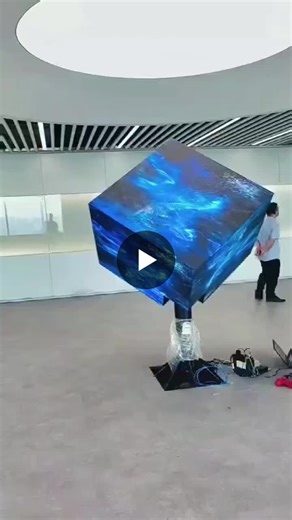 Mechanical rotating hexahedron display LED Rubik s cube screen # Rubik s cube screen # LED Rubik s cube screen # Immersive large screen # 3D large screen # Hexahedron screen # LED display screen #… | 廖华平
