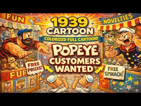 Popeye – Customers Wanted (1939) 🥬 | Colorized | Full Cartoon