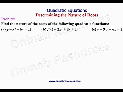 Determining the Nature of Roots of Quadratic Equations