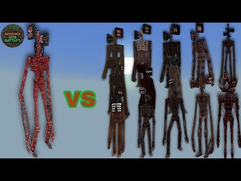 Siren Head (Megagastus) vs Other Siren Head's | Minecraft Bedrock | Mob Battle