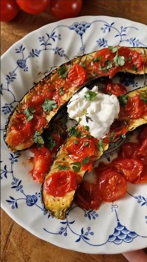 Pan-Roasted Zucchini with Tomatoes and Burrata #zucchini #burrata