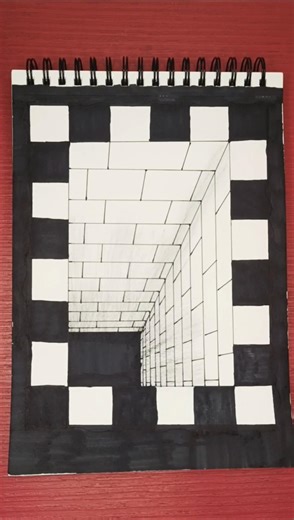 Day 5/7 - Deep Tunnel Illusion Drawing 🤯 | 7 Days Series #drawingskill #3dart #3d #illusion #art