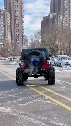 Man create car to monster car wheel
