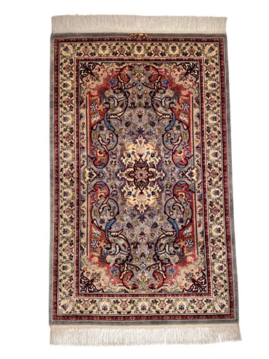 Handmade Persian Style Rug – Blue Gray Floral Medallion Wool Carpet, Hand Knotted Oriental Area Rug, Classic Vintage Home Decor - Etsy