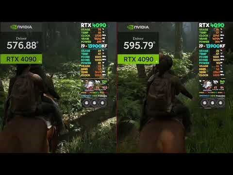 Nvidia Game Ready Driver Driver 576.88 vs. Driver 595.79 TLOU2