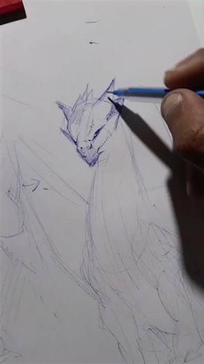 Quick Sketching Dragon 🐉 But failed Brutally #shorts