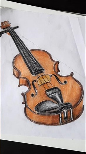 Learn to draw a Violin # easy drawing# pencil color# drawing tutorial