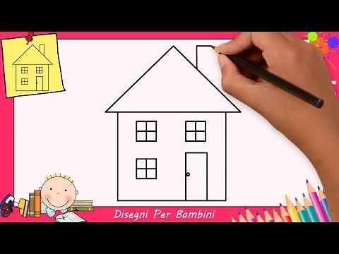 Come disegnare una casa FACILE passo per passo per bambini – Disegno facile 5