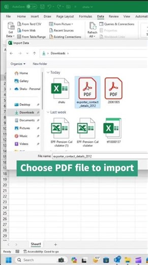 how to extract data from pdf file in Excel #excel #spreadsheetmagic #exceltips #exceltutorial