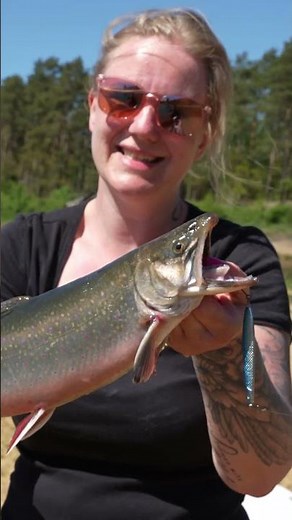 She catches the most beautiful fish using an unusual method #fishing