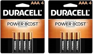 DURACELL Coppertop AAA Batteries with Power Boostâ„¢ Ingredients, Triple A Batteries, 4 Count (Pack of 2) for Household and Office Devices, Alkaline AAA Battery