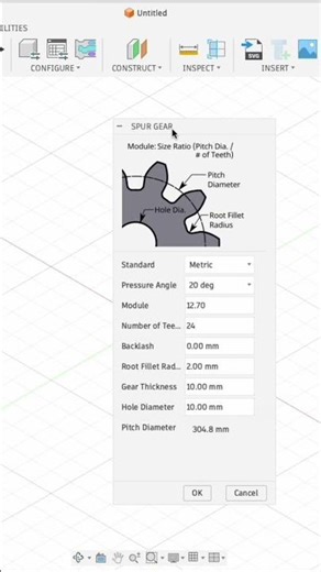 Designing spur gear in fusion 360 #3dprinting #robotics #gear #fusion360 #engineering #caddesign