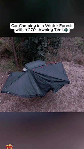 Winter Car Camping Adventures with a 270° Awning Tent