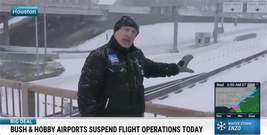 385K views · 7.9K reactions | Houston, we have a snowstorm. Meteorologist Jim Cantore shares how conditions from Winter Storm Enzo have crippled the largest city in Texas: | The Weather Channel | Facebook