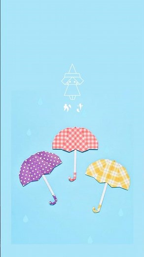 【折り紙】梅雨 可愛い 簡単 傘の折り方(ショートバージョン) #折り紙 #おりがみ #origami #おりがみの時間