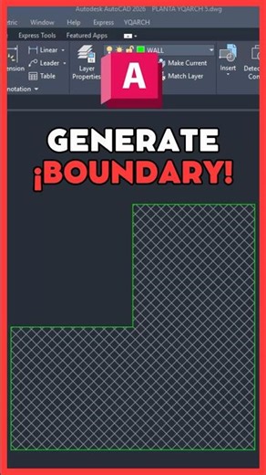 🚀 How to draw the edge of a HATCH in AutoCAD using the Boundary command #autocad
