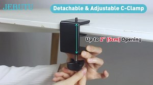 Overhead Camera Mount Desk Stand, Camera Arm Desk Mount Clamp Stand with 360°Adjustable Magic Arm, Webcam Arm Mount Stand w Ballhead Phone Mount for Desk Logitech Microphone Video Light Cell Phone