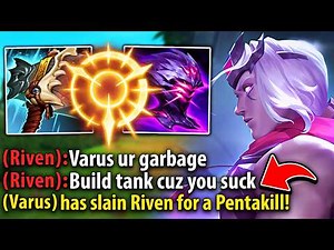 I made this trash talking Riven have a mental breakdown with Tank Varus (PENTAKILL!)