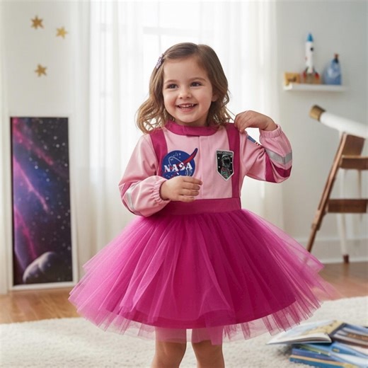 Pink Astronaut Tutu Dress, Space Birthday Outfit, Two the Moon Costume, Personalized Space Outfit - Etsy