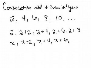 Consecutive Odd and Even Numbers--Algebraically