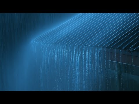 🔴 Heavy Rain on a Tin Roof for Sleeping 24/7, Sleep Instantly with Rain Sounds & Thunder at Night🌩️