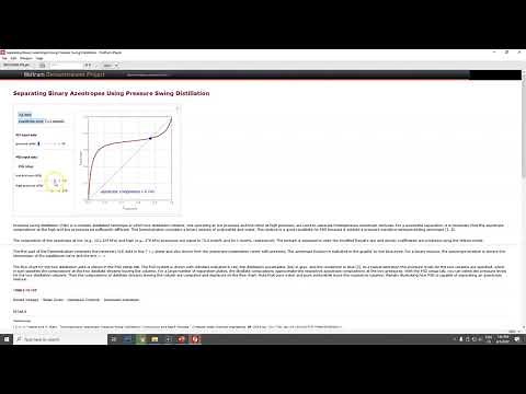 Animation - Separating Binary Azeotropes using Pressure Swing Distillation (Lec070)