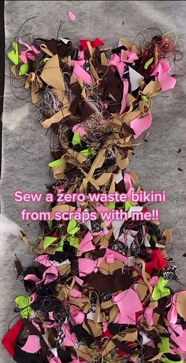 Zero waste bikini ❤️‍🔥 #zerowastefashion #zerowaste #swimwear #sewing #sustainablefashion #sewingproject #sew #sewingroom #sewingskills