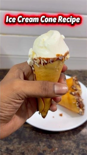 Homemade Ice Cream Cones | Crispy Waffle Cones Without Machine | Eggless Cone Recipe #icecreamcone