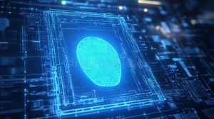 Fingerprint Scanning Providing Secure Access To Computer System Stock Footage - Video of data, secure: 405357558